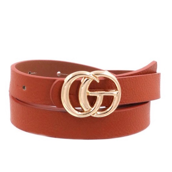 Brown chic vegan skinny belt - Picture 2 of 3